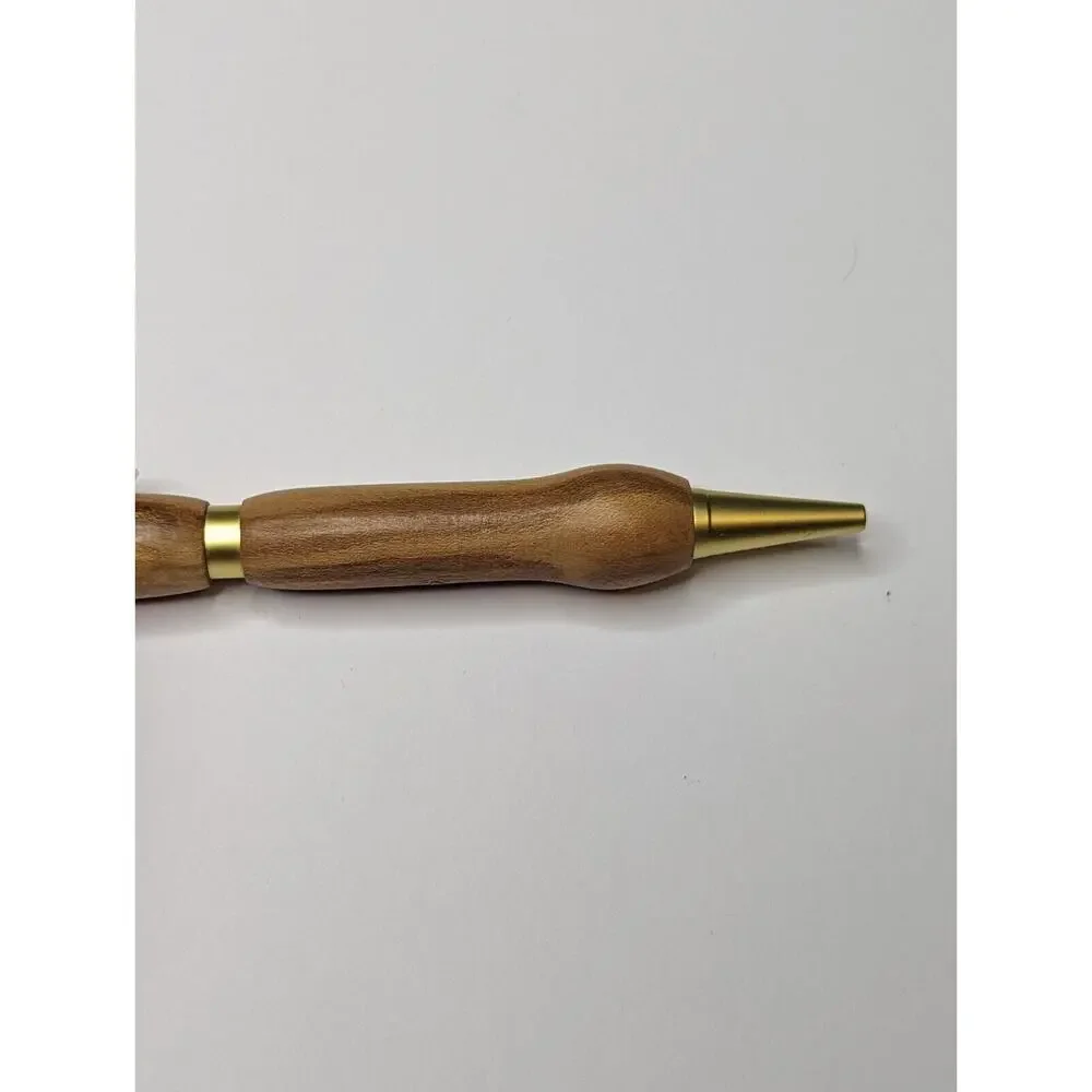Slimline Twist Pen Satin Gold Finish Spalted‎ Maple Body Hand Turned Pen